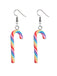 Christmas Rainbow Cane Candy Color Earrings
