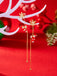 Red Christmas Santa Claus Long Drop Earrings