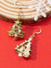 Christams Tree Pearl Oil-Dripping Earrings