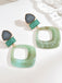 Vintage Exaggerated Geometric Marble Resin Earrings