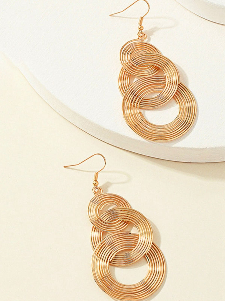 Vintage Gold Exaggerated Coil Alloy Earrings