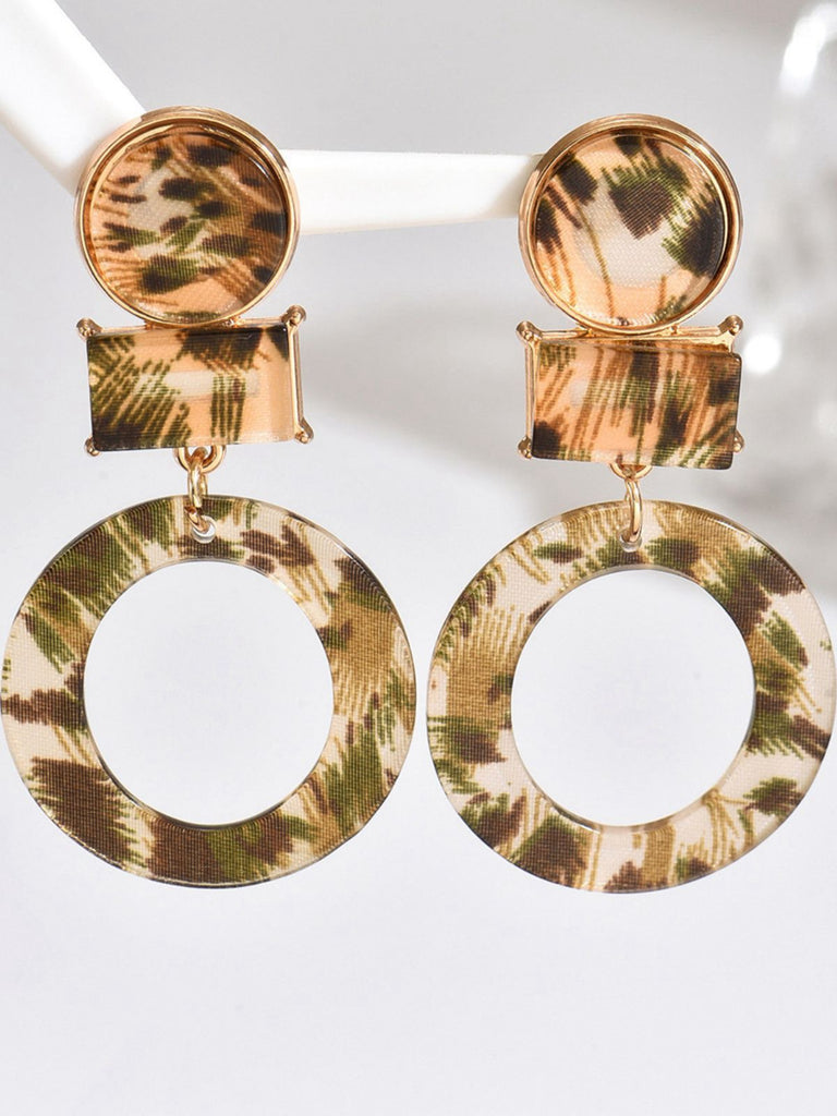 Vintage Leopard Print Drop Earrings