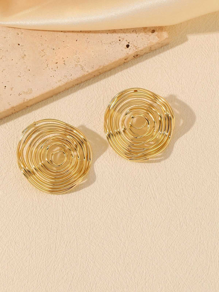 Vintage Gold Coil Hollow Alloy Earrings