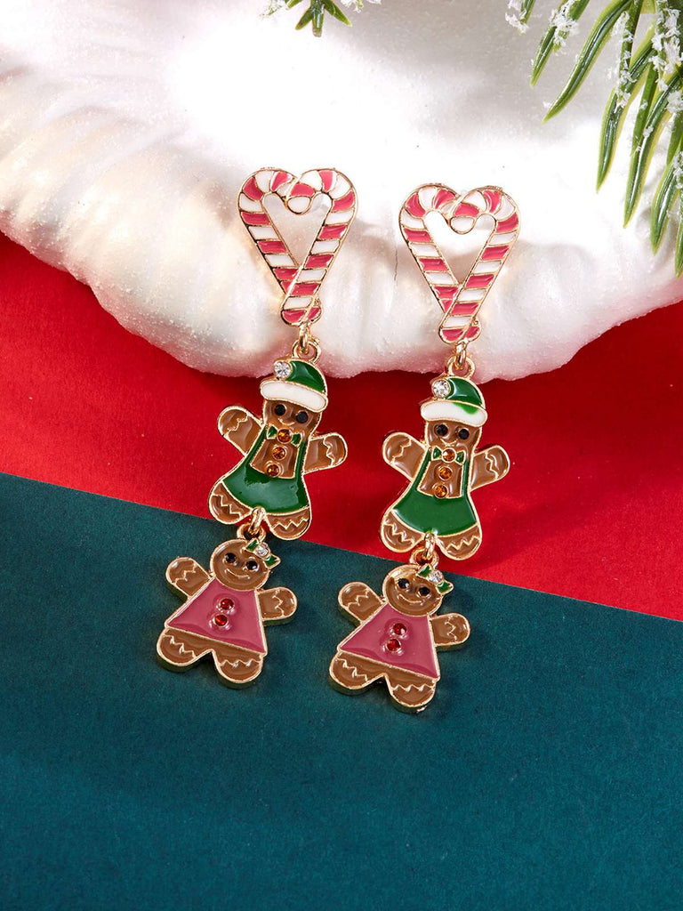 Candy Cane & Gingerbread Man Earrings
