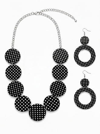 Black Polka Dot Jewelry Set