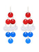 Silver Star Patriotic Drop Earrings