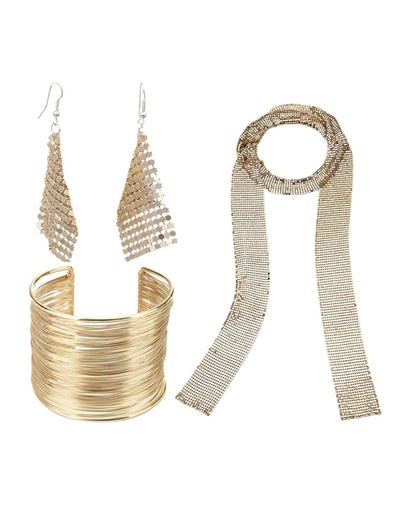 Vintage Metallic Disco Party Jewelry Set