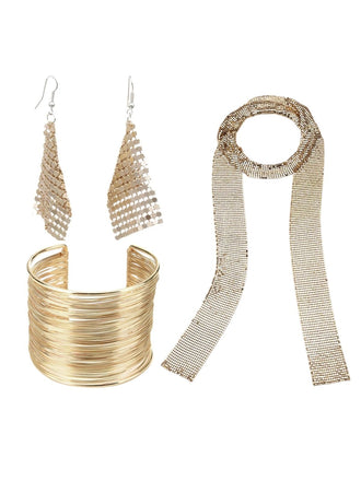 Vintage Metallic Disco Party Jewelry Set