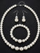Pearl Necklace Bracelet Earring Jewelry Set 3