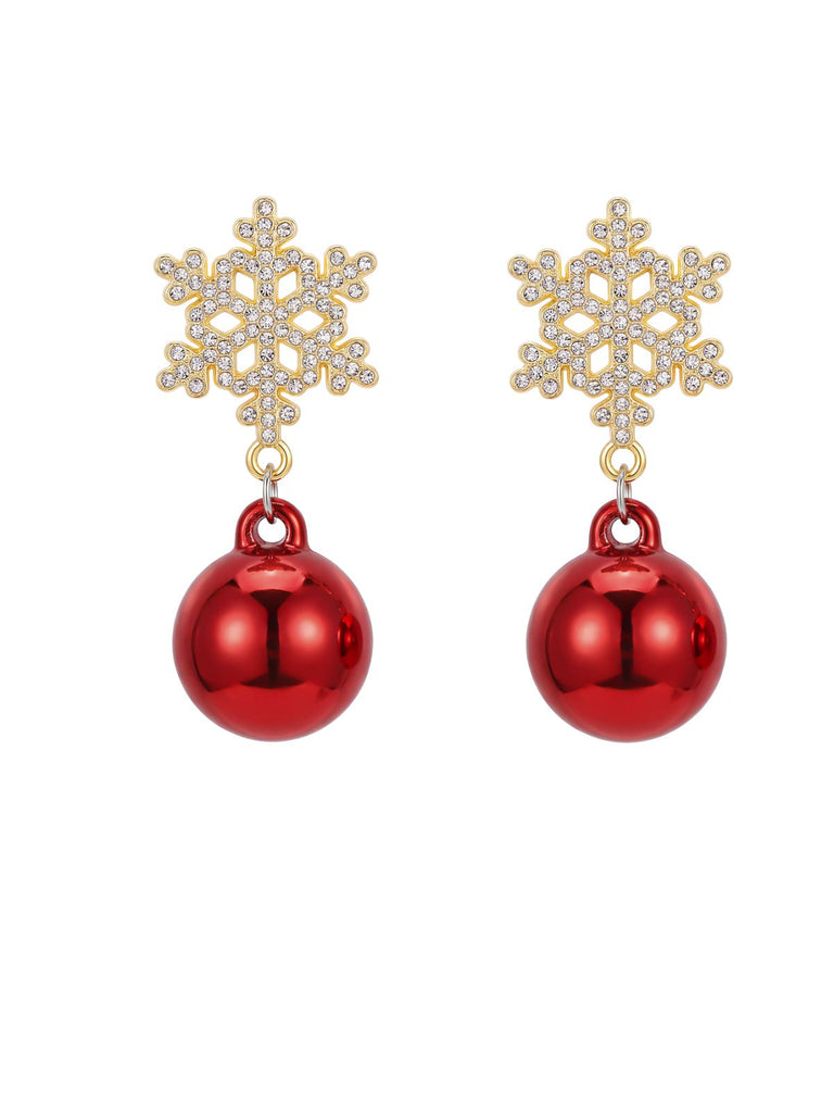 Snowflake Bell Bow Christmas Drop Earrings 4