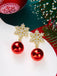 Snowflake Bell Bow Christmas Drop Earrings 7