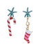 Candy Cane Rhinestone Holiday Drop Earrings 1