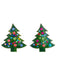 Colorful Rhinestone Christmas Tree Stud Earrings 1