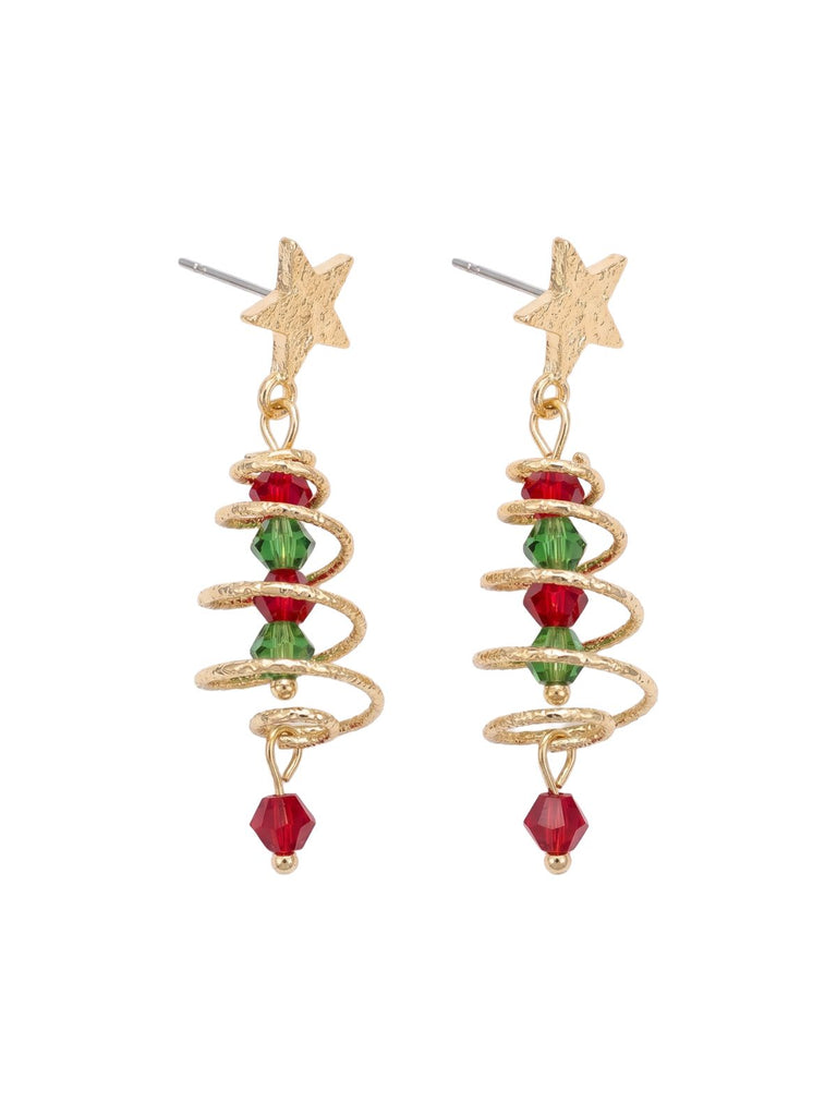 Star Wrapped Christmas Tree Drop Earrings 1