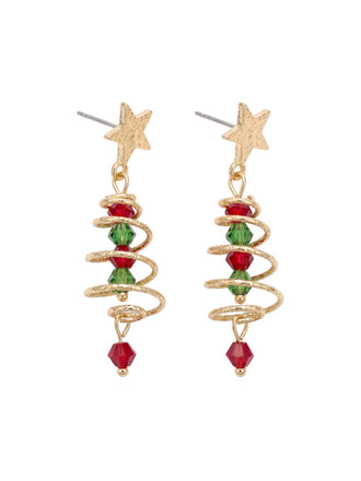 Star Wrapped Christmas Tree Drop Earrings 1