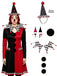Halloween Clown Cone Hat Fur Pom Cosplay Accessory Set