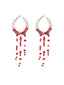 Halloween Blood Drop Pearl Tassel Earrings