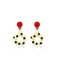 Beige Polka Dot Donut Earrings