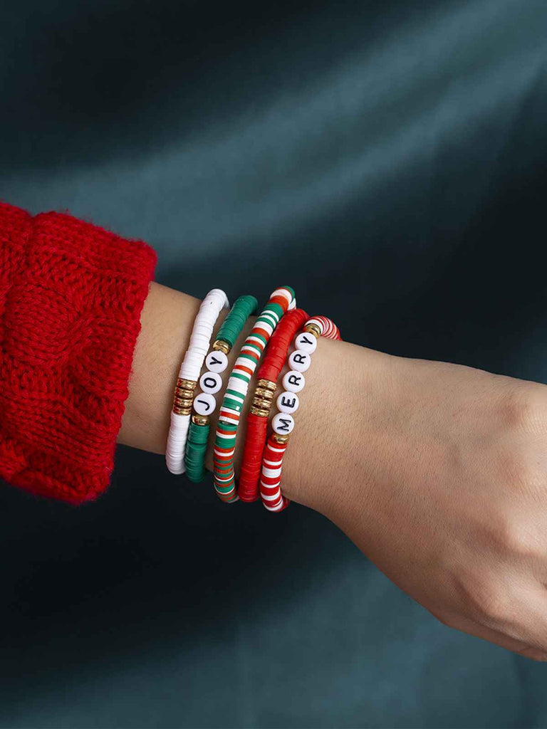 Christmas Colorful Alphabet Bracelet