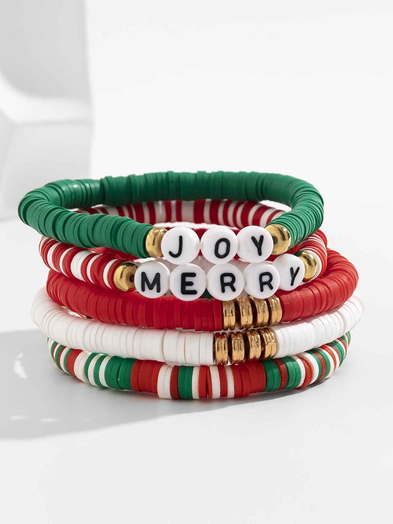 Christmas Colorful Alphabet Bracelet