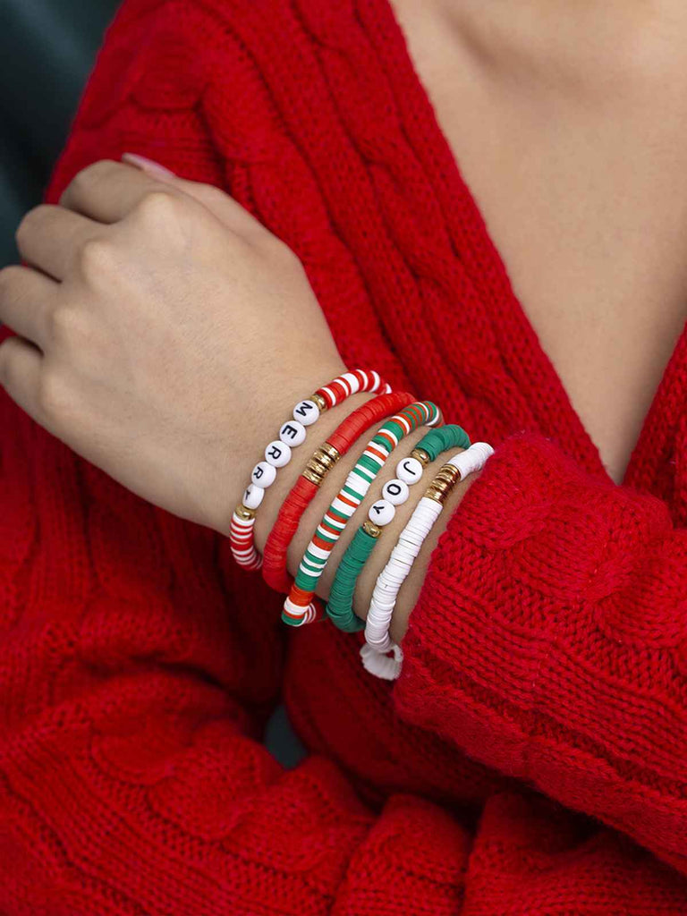 Christmas Colorful Alphabet Bracelet