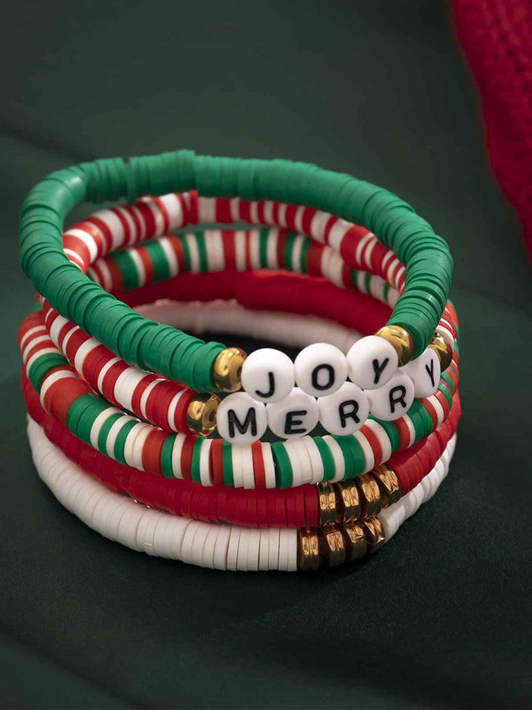 Christmas Colorful Alphabet Bracelet