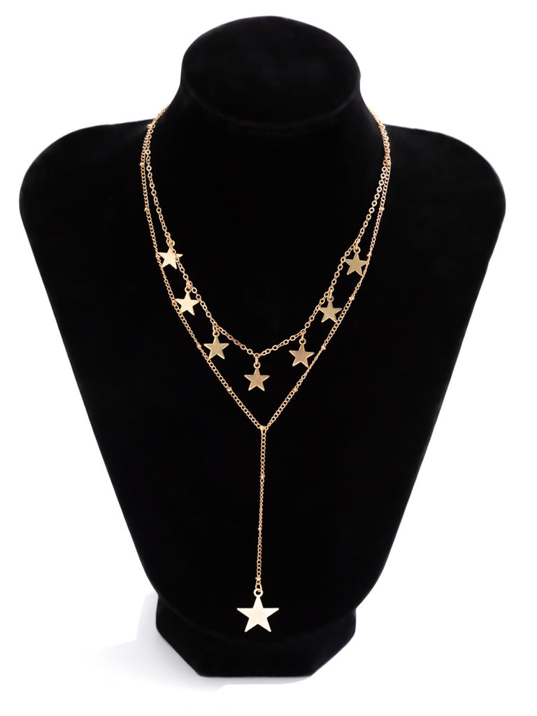 Christmas Simple Alloy Star Long Necklace