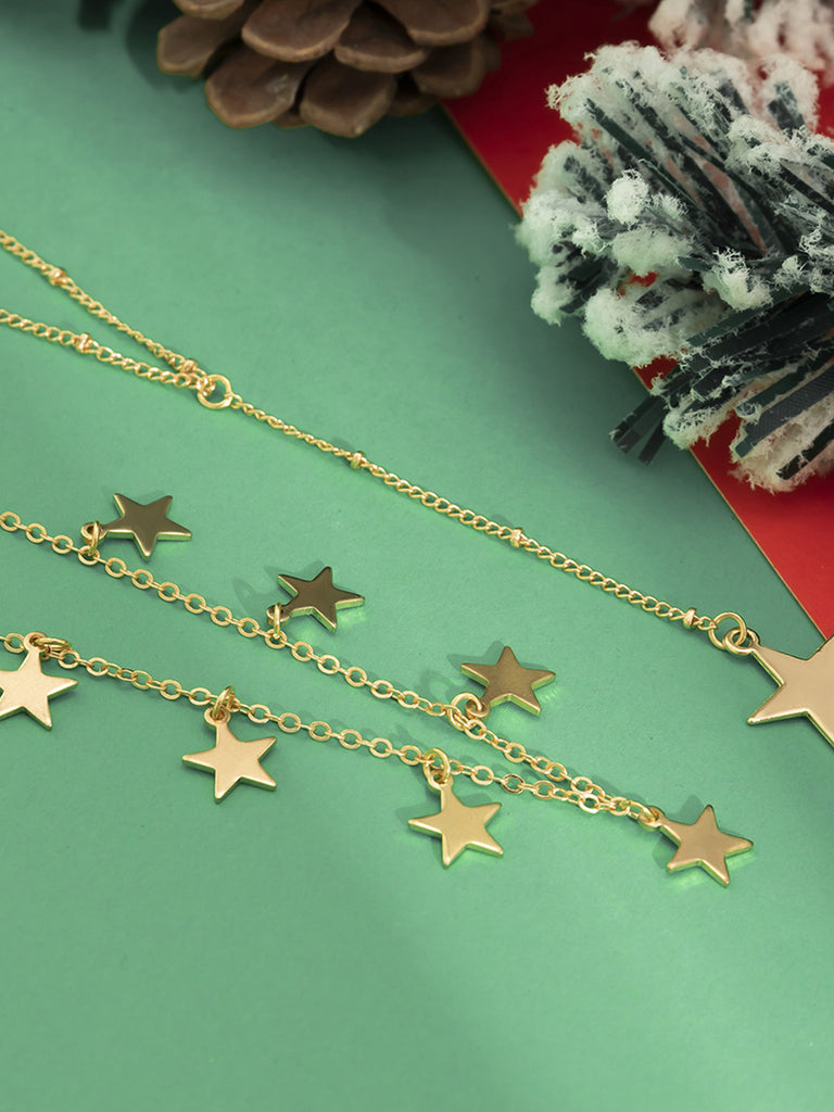 Christmas Simple Alloy Star Long Necklace