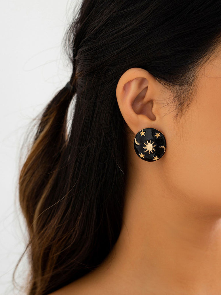 Vintage Christmas Party Round Earrings