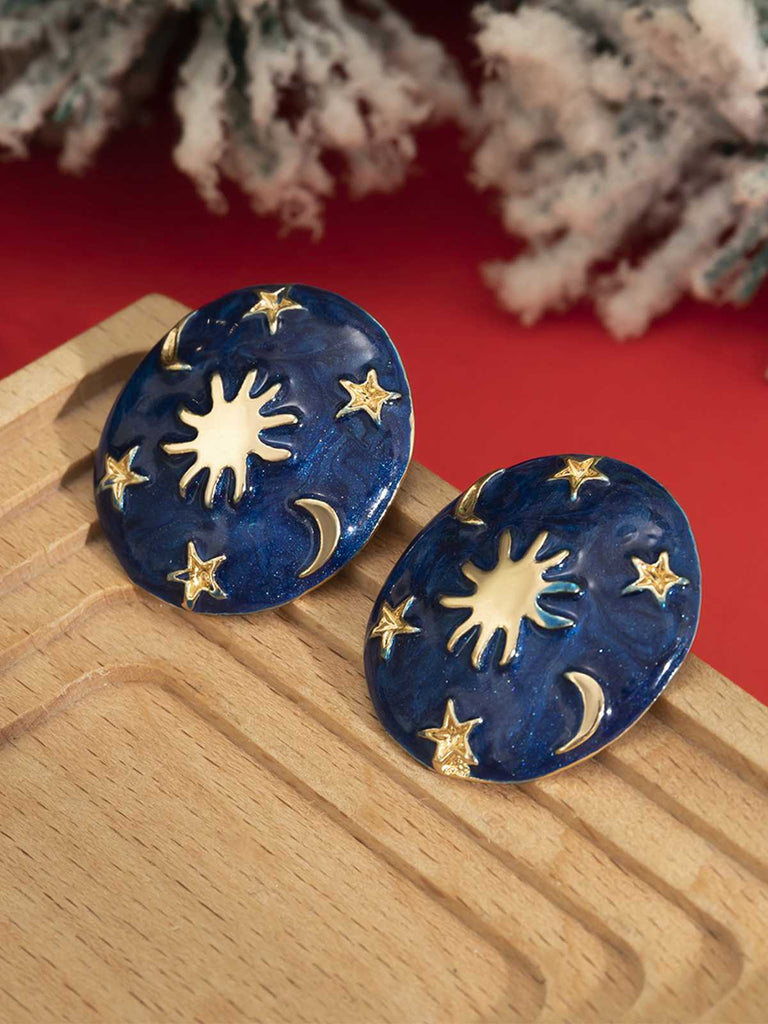 Vintage Christmas Party Round Earrings
