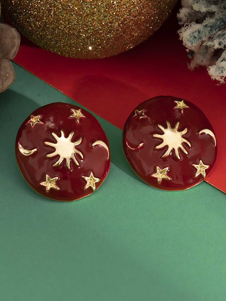 Vintage Christmas Party Round Earrings