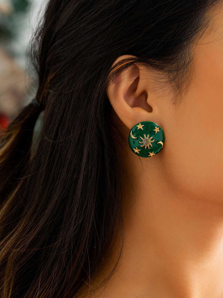Vintage Christmas Party Round Earrings