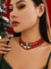 Red & Green Christmas Beaded Necklace