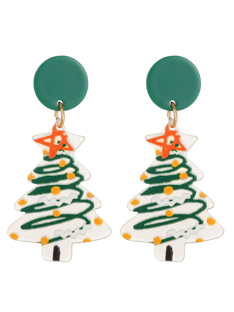 Vintage Christmas Elements Heart Stud Earrings