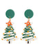 Vintage Christmas Elements Heart Stud Earrings
