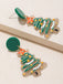 Vintage Christmas Elements Heart Stud Earrings