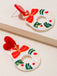 Vintage Christmas Elements Heart Stud Earrings
