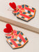 Vintage Christmas Elements Heart Stud Earrings