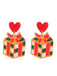 Vintage Christmas Elements Heart Stud Earrings