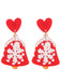 Vintage Christmas Elements Heart Stud Earrings