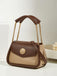 Leather Color Patchwork Chain Square Bag