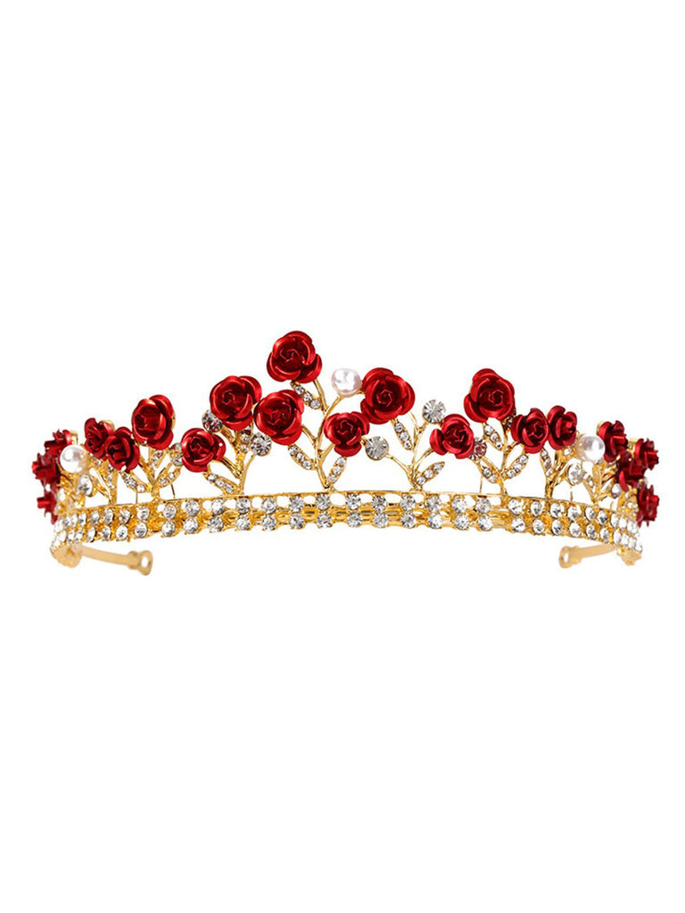 Red Roses Crown Vintage Headband
