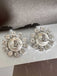 Silver Retro Pearl Diamond Earrings