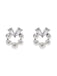 Silver Rhinestoned Pearls Stud Earrings