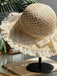 Vintage Knitted Lace Brim Beach Sun Hat