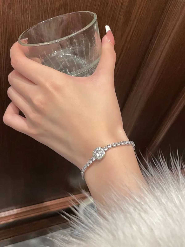 Silver Alloy Diamond Bracelet