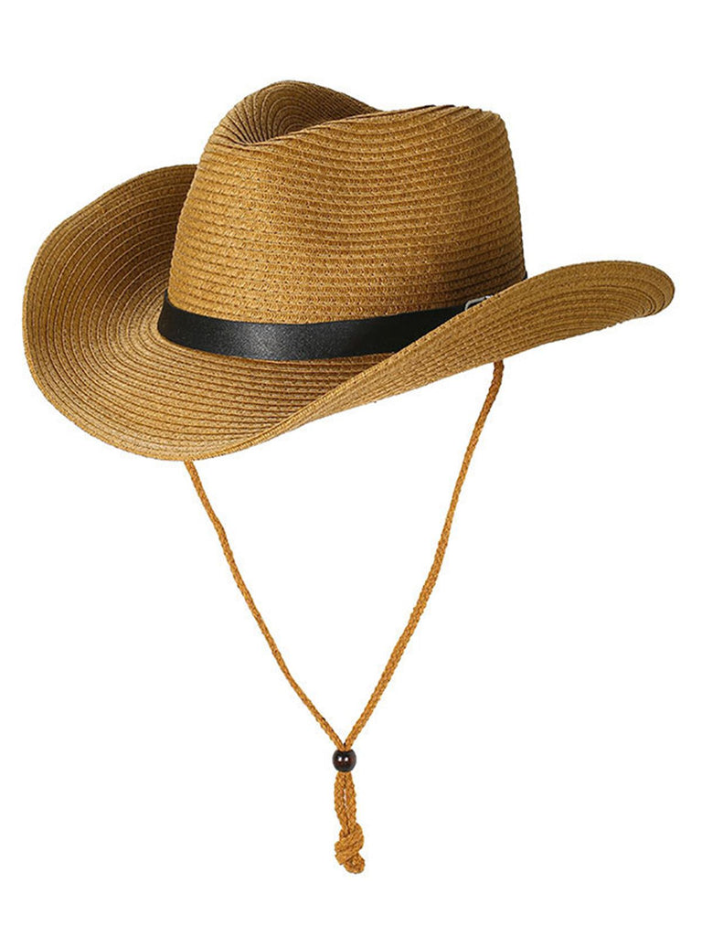 Vintage Wide Brim Beach Ruffia Hat