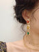 Vintage Gold Baroque Colored Gemstone Earrings