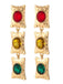 Vintage Gold Baroque Colored Gemstone Earrings