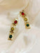 Vintage Gold Baroque Colored Gemstone Earrings